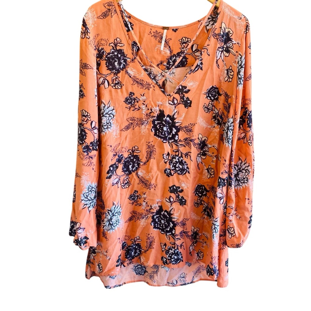 FREE PEOPLE Orange Floral Mini Dress